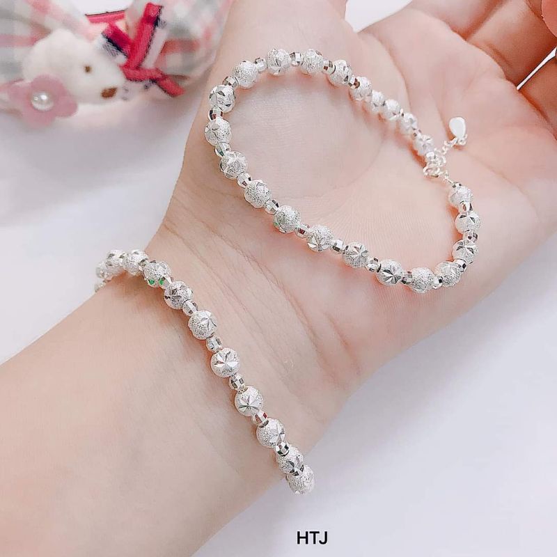 Lắc tay bi cát bạc s99 cho nữ