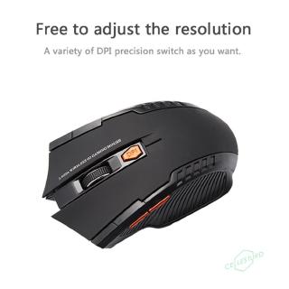 CS 2.4GHz Wireless 2400DPI 6 Buttons USB Optical Gaming Mouse for PC Laptop