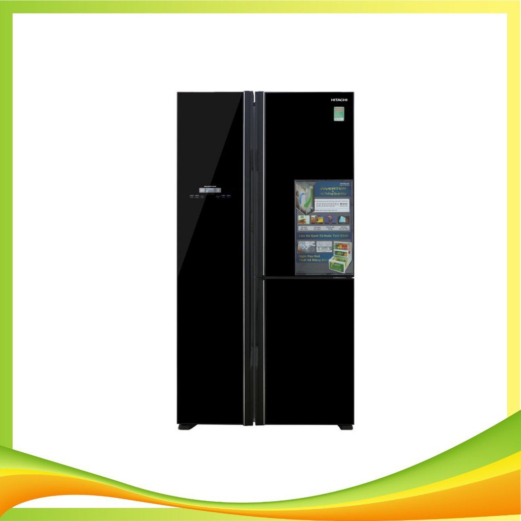 Miễn phí giao hàng tại Hà nội- Tủ lạnh Hitachi  side by side 3 cửa màu đen R-FM800PGV2(GBK)