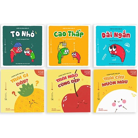 Sách Ehon Nhật Bản - Combo 6 cuốn Vương quốc trái cây và Phép so sánh diệu kỳ - Dành cho trẻ từ 0 - 3 tuổi