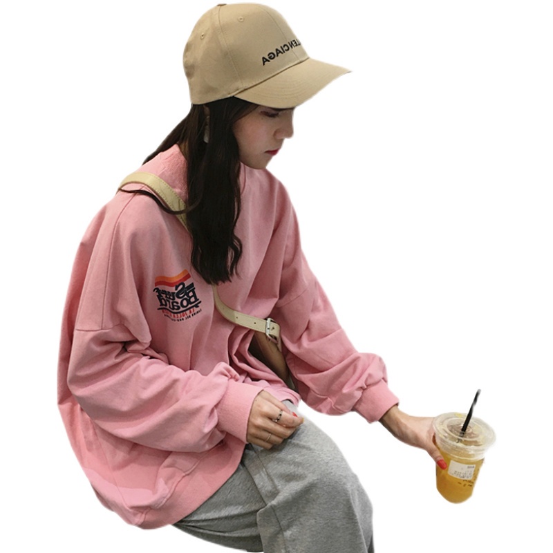 Áo Sweater Tay Dài Dáng Rộng Thời Trang Cho Nữ