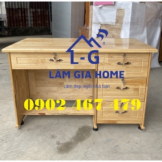 Bàn làm việc gỗ cao cấp vàng 1m