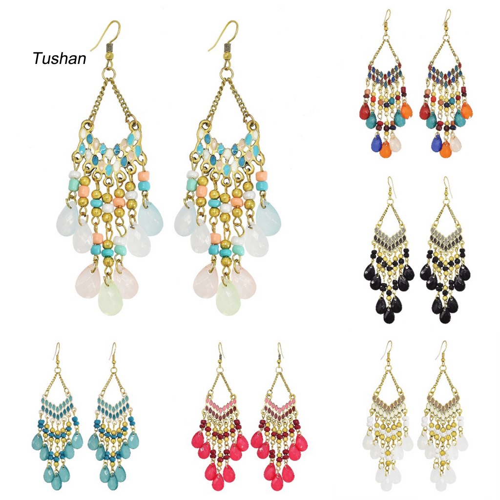 Bông Tai Hợp Kim Dáng Dài Phong Cách Bohemian Thời Trang