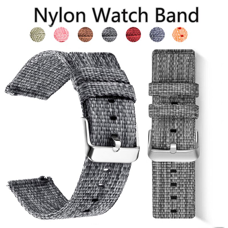 Dây đeo bằng nylon 20/18/22/24mm cho đồng hồ Samsung Galaxy 46 42mm Watch 3 Gear S3 Active 2 Frontier Huawei Amazfit