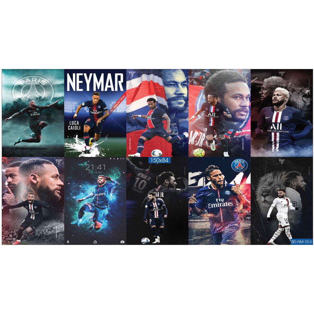 Combo Set 10 tờ Decal dán tường cầu thủ Neymar
