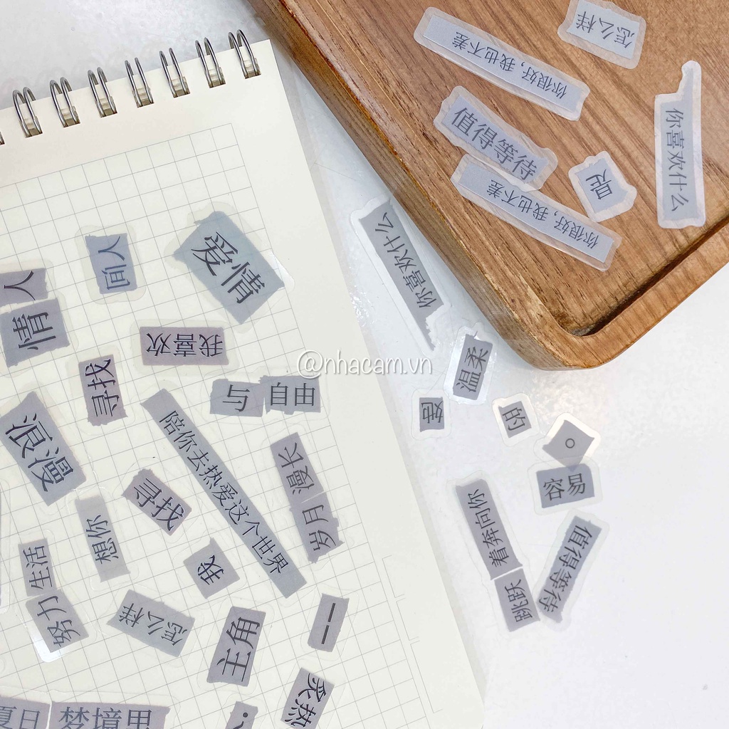 100 Sticker Câu Quote Hoa Ngữ PVC Nhà Cam