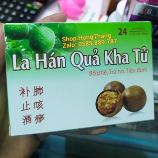 La Hán Quả Kha Tử bổ phế ,trừ ho, tiêu đờm hộp 24viên