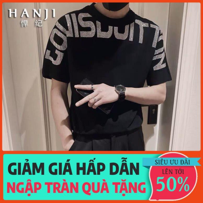 QUẢNG CHÂU ODER CHÍNH HÃNG TẬN GỐC Áo thun tay ngắn nam đính hạt quảng châu