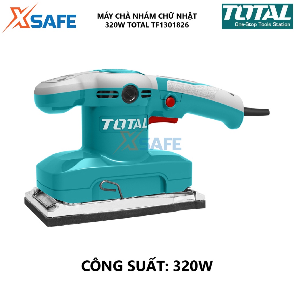 Máy chà nhám chữ nhật TOTAL TF1301826 Chà nhám 220V-240V/50-60Hz, công suất 320W, 14,000rpm, 93mm x 185m