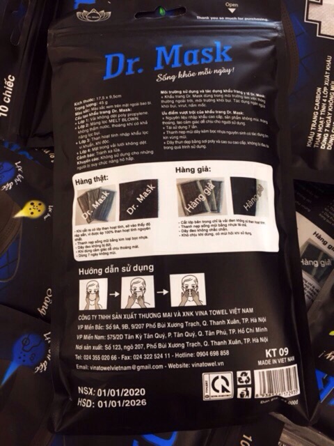 Khẩu trang Dr Mask than hoạt tính | BigBuy360 - bigbuy360.vn