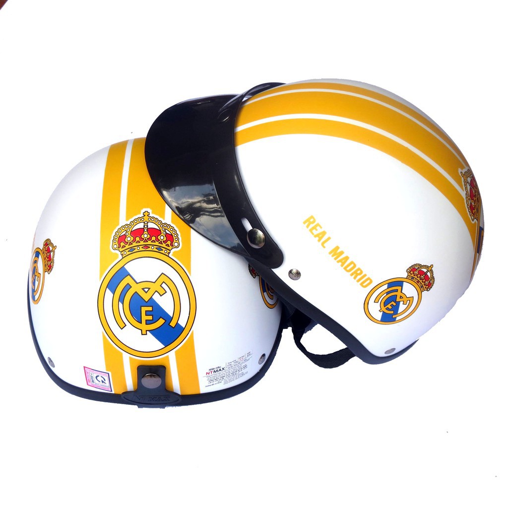 Mũ bảo hiểm 1/2 real madrid NTMAX cao cấp chuẩn quatest 4