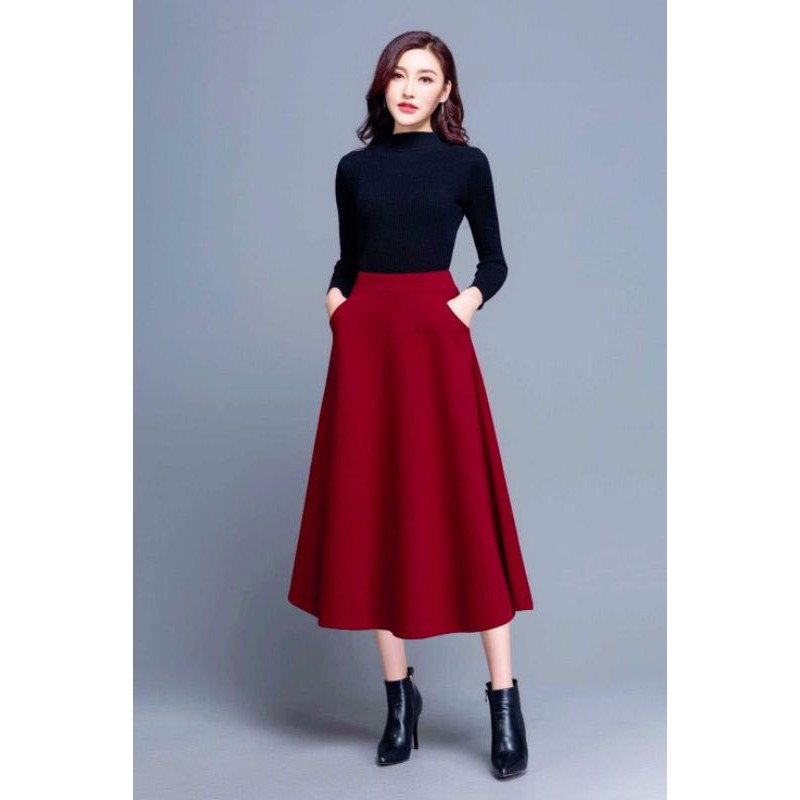 chân váy xòe dài 90cm