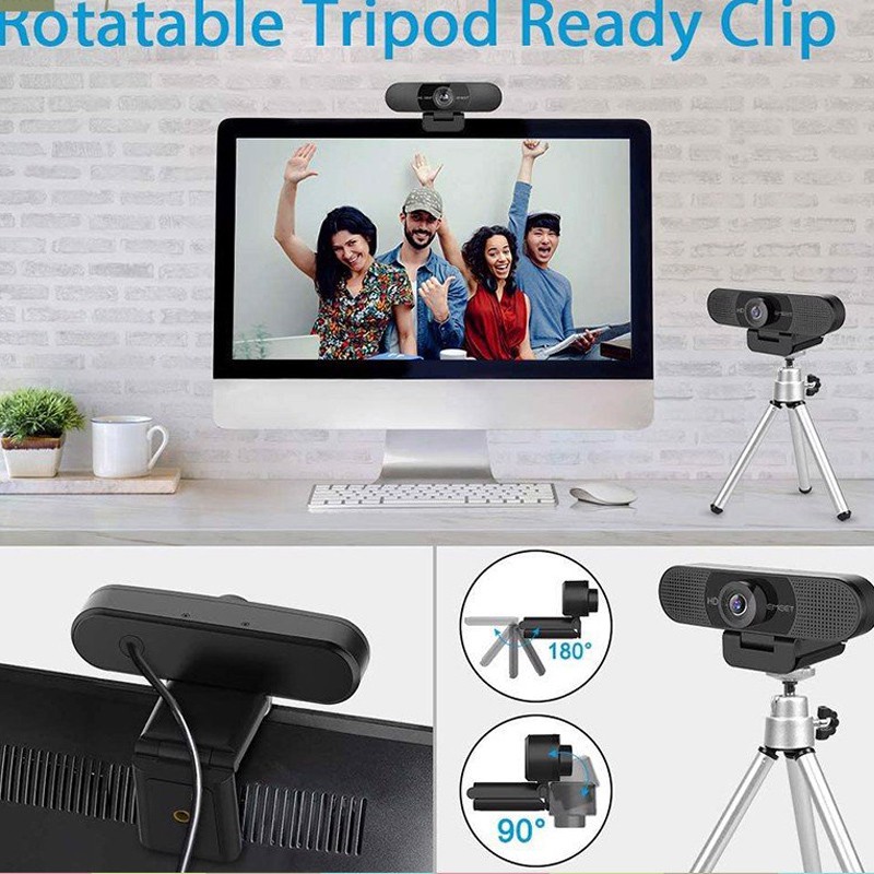 Webcam Họp Trực Tuyến Góc Rộng 90*, Full HD1080P, Tự Động Lấy Nét Và Căn Chỉnh Ánh Sáng Emeet C960 - Hàng Chính Hãng