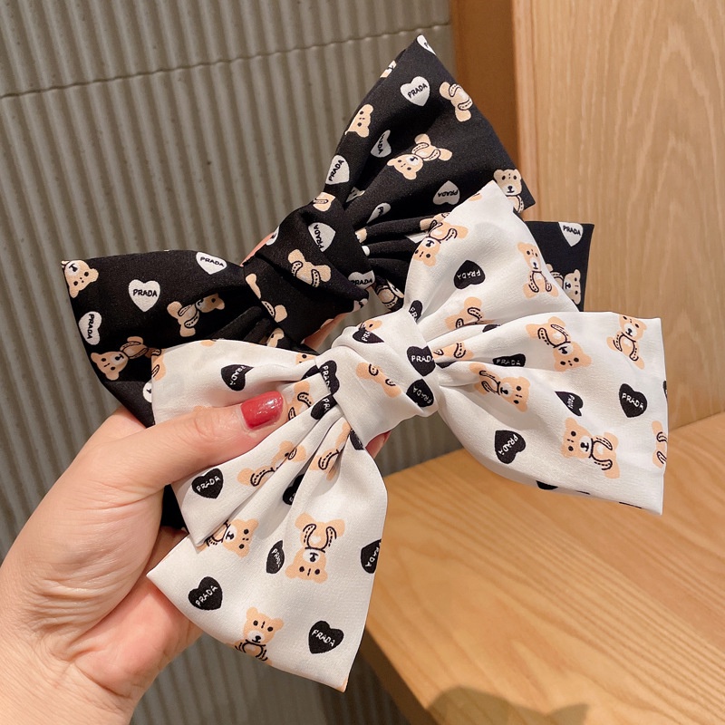 Kẹp tóc hình nơ dễ thương phong cách Hàn Quốc thời trang thu đông cho nữ