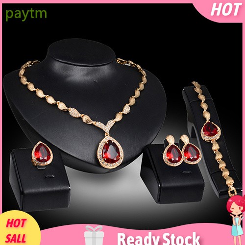 Khuyên Tai Đính Đá Zircon Hình Giọt Nước Kích Thước US6-9