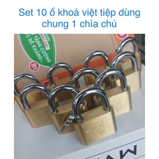 Set 10 ổ khoá việt tiệp dùng chung 1 chìa chủ