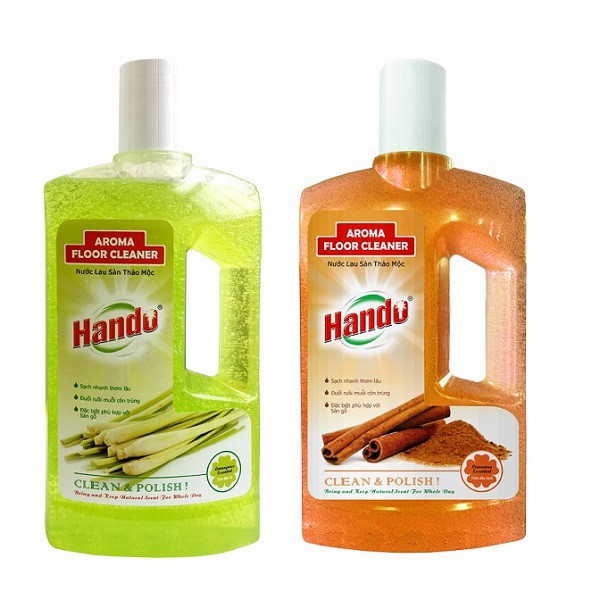 Bộ 2 chai nước lau sàn siêu sạch đậm đặc Hando 1L