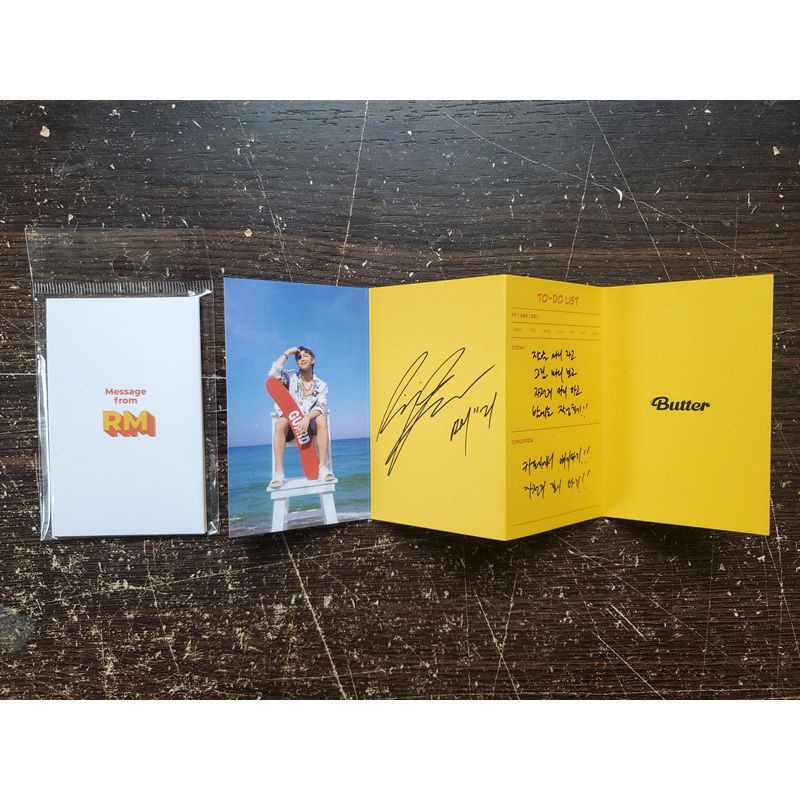 Photocard chữ ký thông tin thành viên BTS Butter