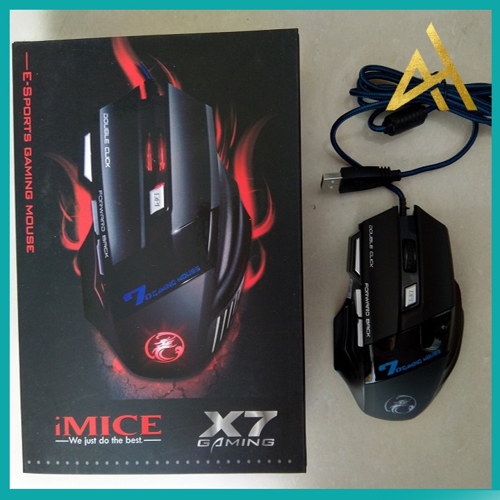 Chuột Máy Tính Gaming Đèn LED 7 Màu Có Dây IMICE X7 Chuột PC Laptop Mouse Chuyên Game Văn Phòng Làm Việc