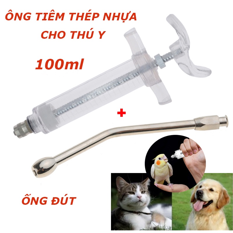 Set dụng cụ ống tiêm 100ml thứa ăn cho chim vẹt cao cấp tặng kèm ống đút cho chim vẹt