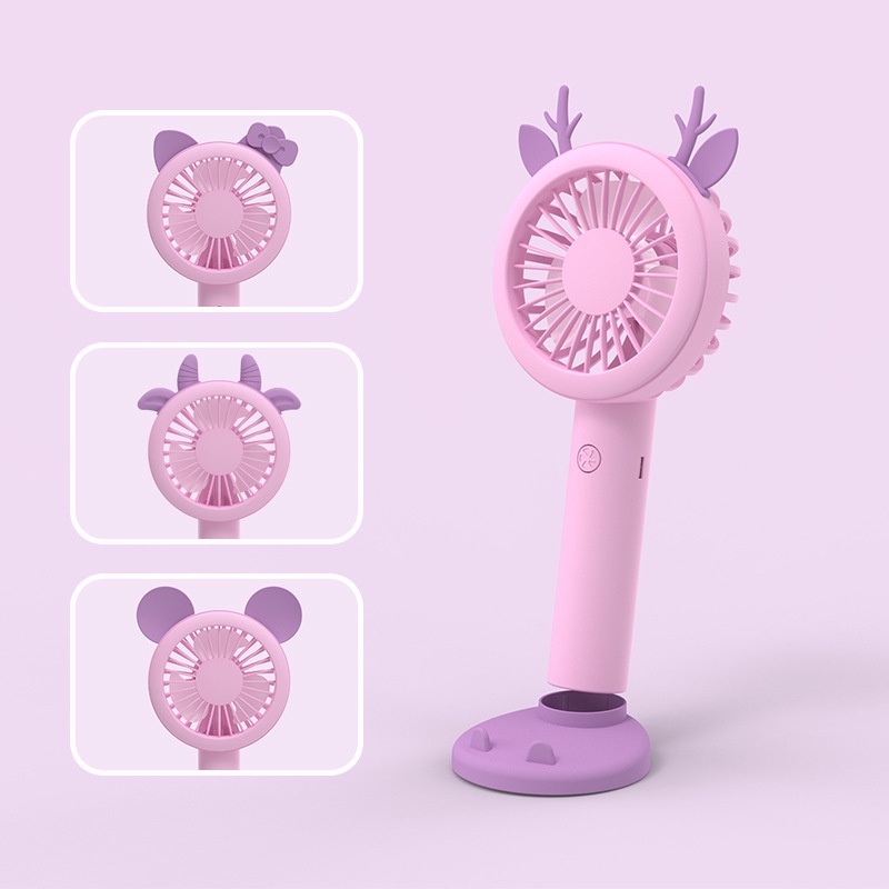 Quạt mini tích điện cầm tay để bàn cute giá rẻ văn phòng sạc USB-Sweet camping