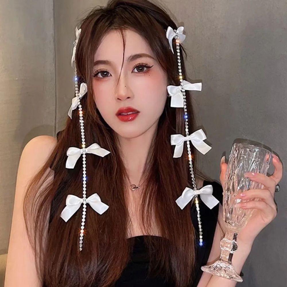 Kẹp Tóc Hình Bươm Bướm Phối Tua Rua Dài Phong Cách Vintage Thanh Lịch Cho Nữ