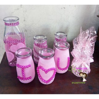 Set combo bình hoa tông màu hồng trang trí tiệc