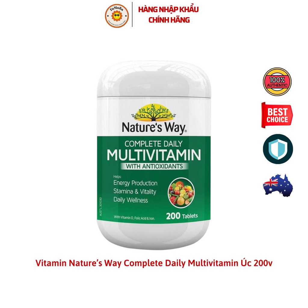 Vitamin Nature Way Multivitamin Complete Daily 200 Viên của Úc