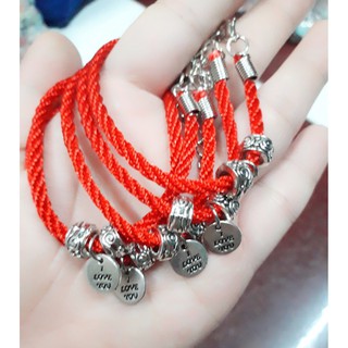 10 vòng tay xoắn nhật dỏ / đen ( có thể đeo cặp nam nữ ) . [ sỉ vòng tay handmade ]