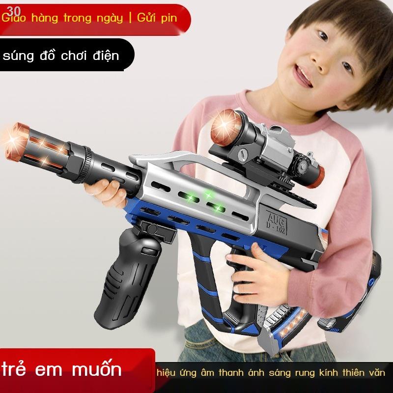 Bé trai điện đồ chơi súng âm thanh và nhạc nhẹ rung động kính thiên văn trẻ em bắn tỉa tiểu liên mô hình 3 tuổi 6