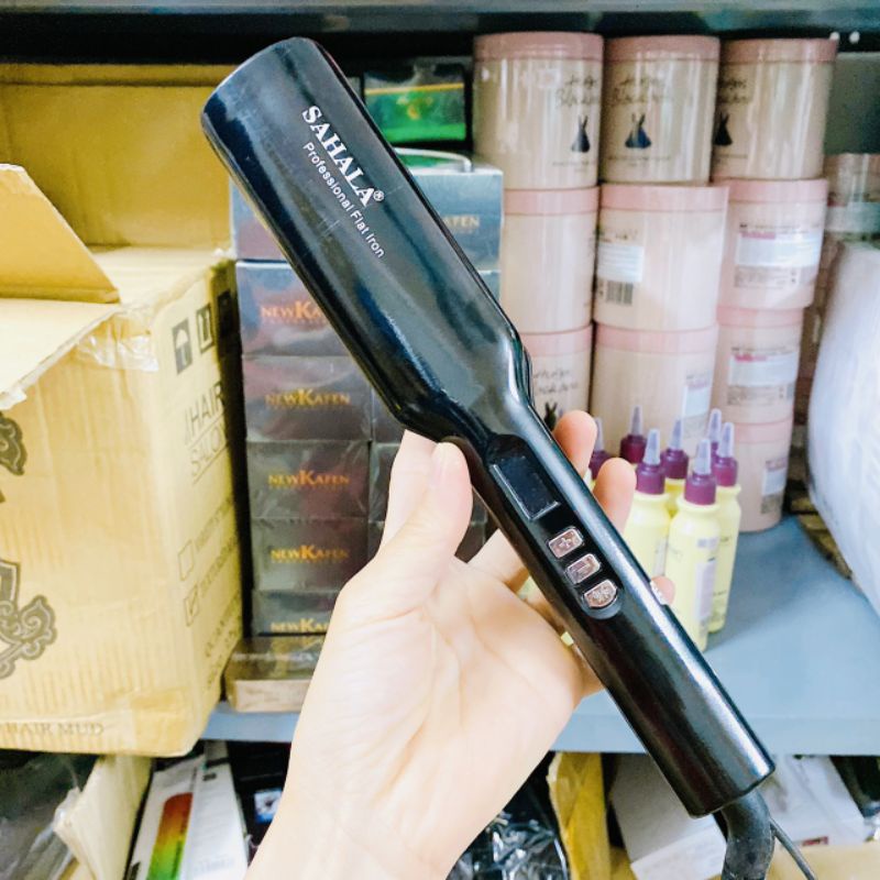 Máy kẹp là duỗi ép tóc thẳng Sahala bản to cho salon chuyên nghiêp