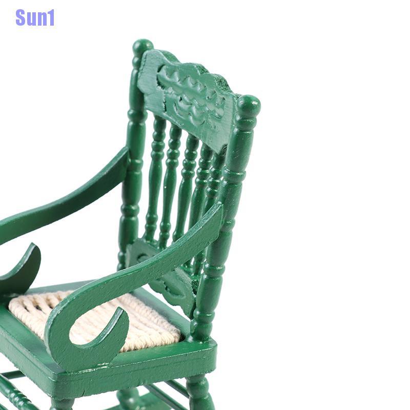 Mô Hình Ghế Gỗ Mini Tỉ Lệ 1 / 12 Trang Trí Nhà Búp Bê