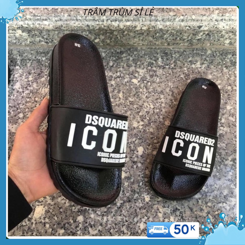 Dép lê thời trang quai ngang nam đẹp icon nhiều chữ