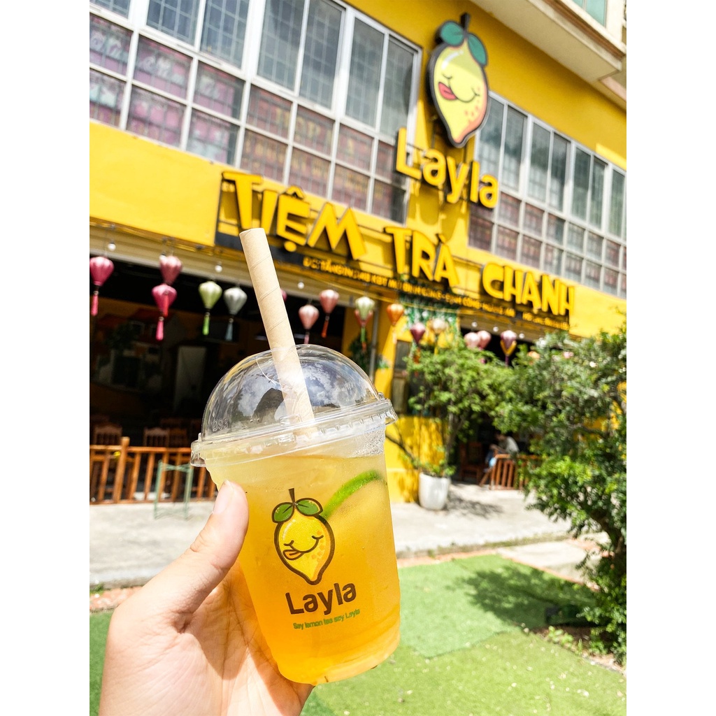 Cốc nhựa Layla có nắp đựng trà sữa dùng 1 lần 360ml - LA007