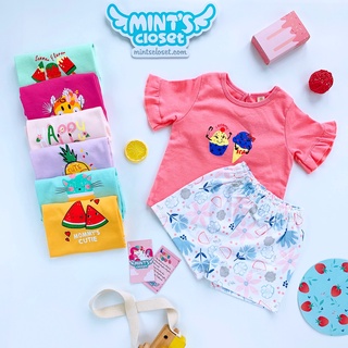 Đồ bộ tay bèo họa tiết quần lưng thun cho bé gái size 1 2 3 4 5 tuổi MINTSCLOSET Mint's Closet - DB8063 - màu mới