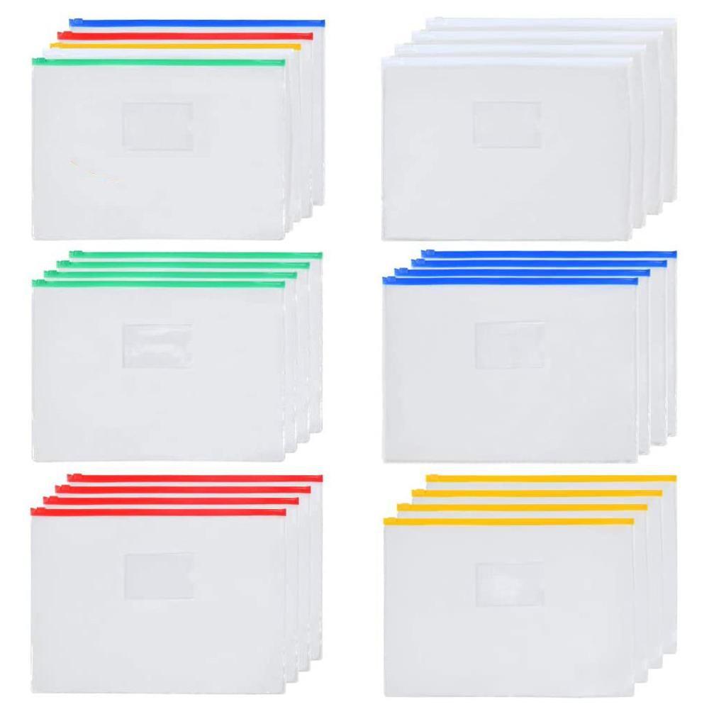 PEWANY Set 24 Túi Đựng Tài Liệu Khổ A4 Trong Suốt Chống Thấm Nước