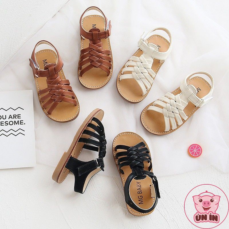 Dép cho bé gái - Giày sandal quai chéo chất da PU siêu mềm chắc chắn cho bé hàng chính hãng MG Baby V533