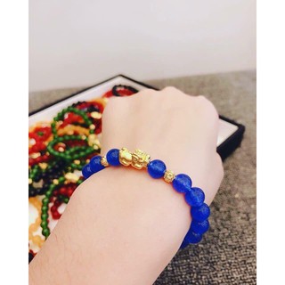 Vòng tay phong thủy đủ màu tỳ hưu và bi bạc ta xi vàng