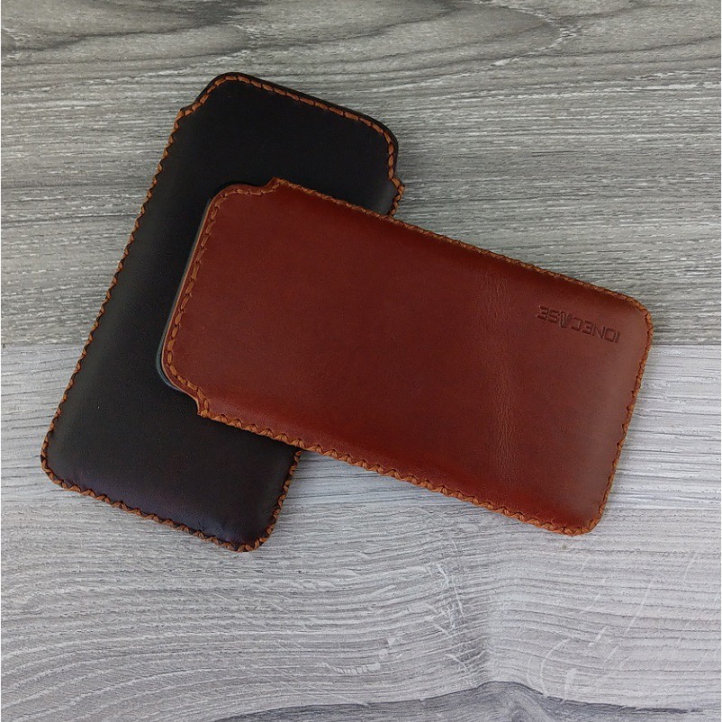 Bao Da Rút Iphone Xs Max Da Bò Sáp Màu Nâu Đỏ | BigBuy360 - bigbuy360.vn