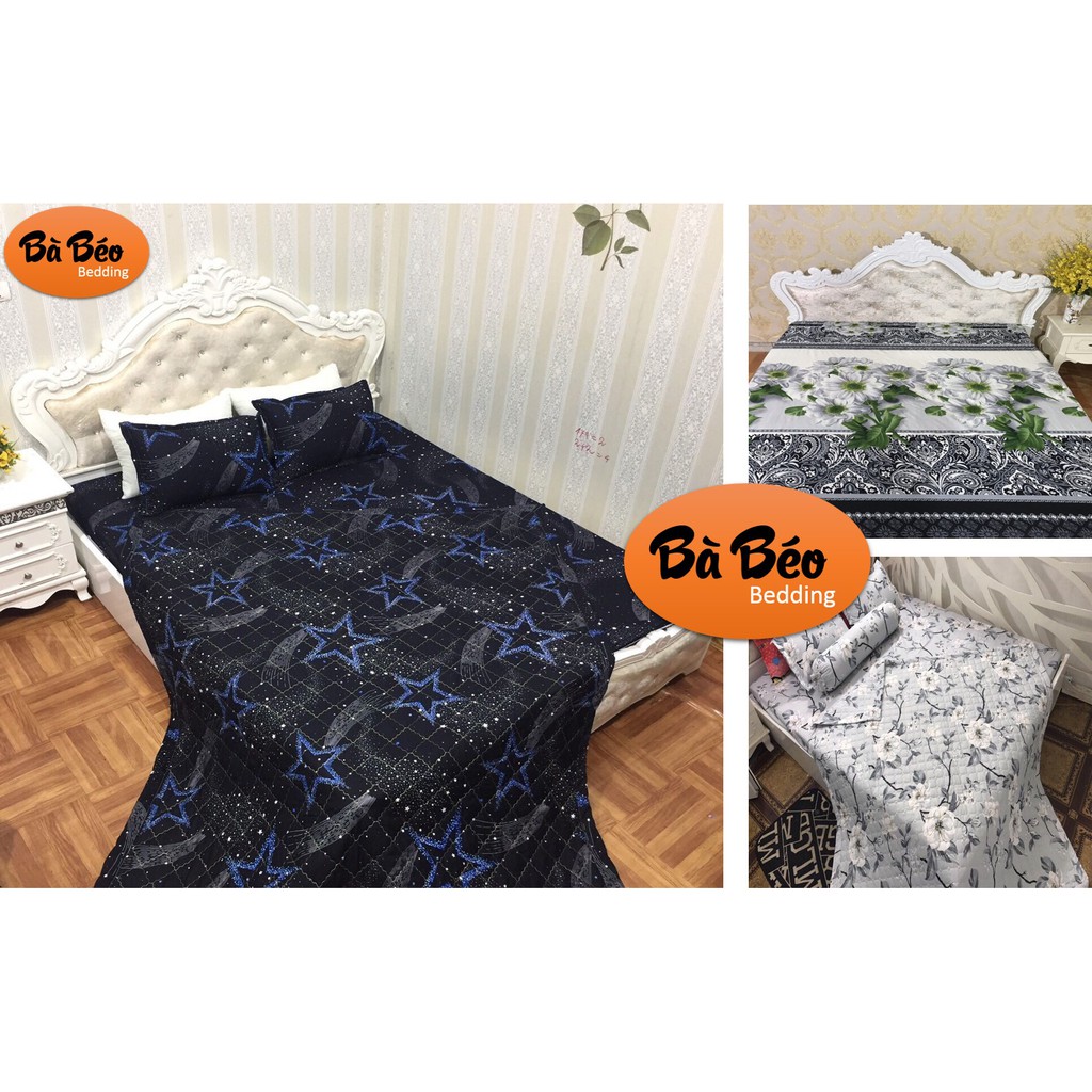 (Ga Giường 1M6) 20 Mẫu Chăn Ga Giường Đẹp, Ga Giường Cotton, Ga Giường Poly Bo Chun, Vỏ Chăn Có Khóa, 2 áo gối+ Vỏ Ôm