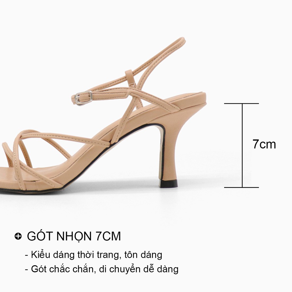  Sandal cao gót nữ 7p quai chéo dây mảnh mũi tròn cao cấp bAimée & bAmor - MS1667