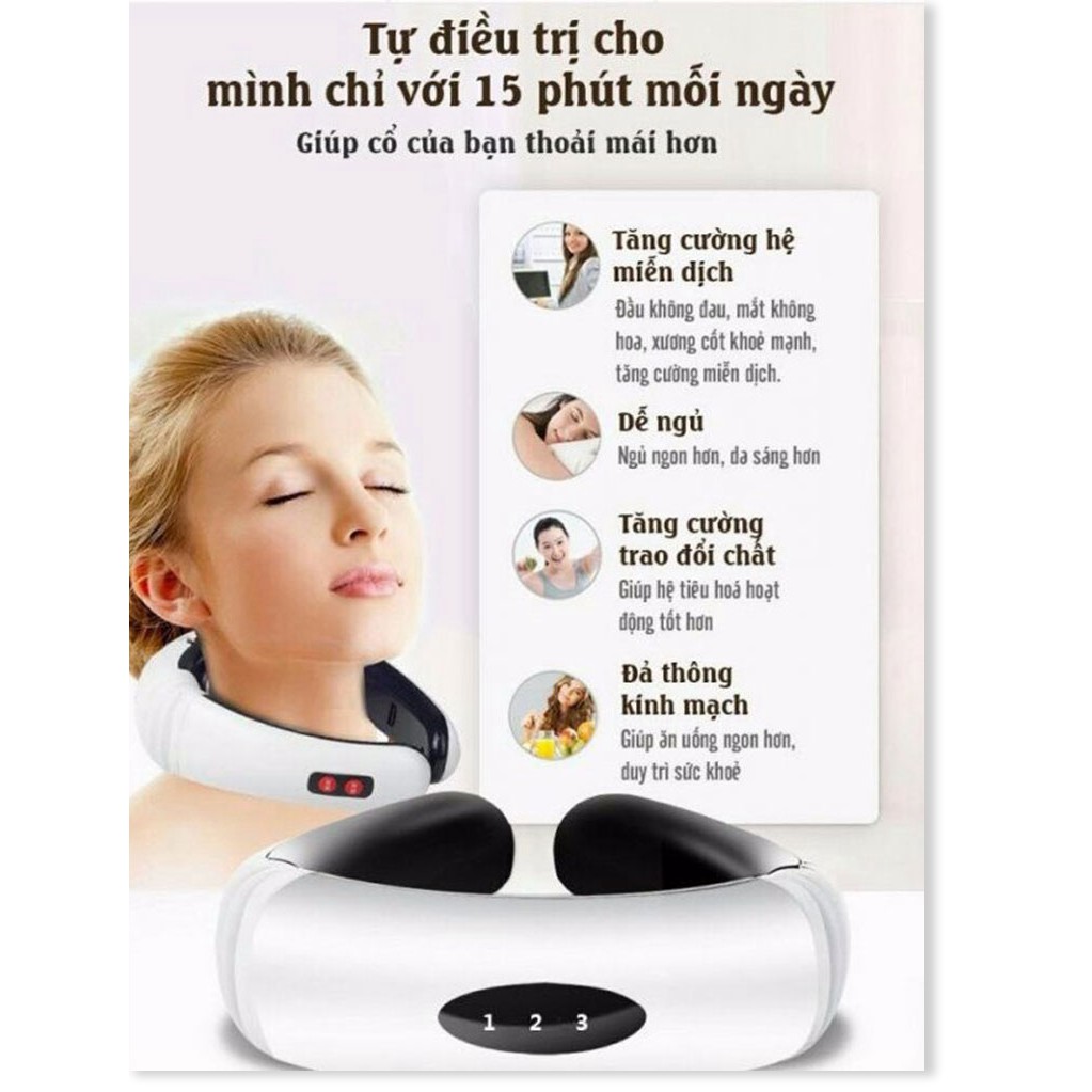 Massage Vai Gáy Neck KL-5830Free Ship Cảm ứng xung điện 3D, Giúp nhức mỏi cổ, vai, gáy tuyệt đối.