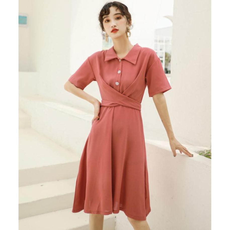 Đầm Hồng San Hô Jin Daban - phong cách Vintage - Hàng Cao Cấp (có sẵn kèm ảnh thật hình cuối) | BigBuy360 - bigbuy360.vn