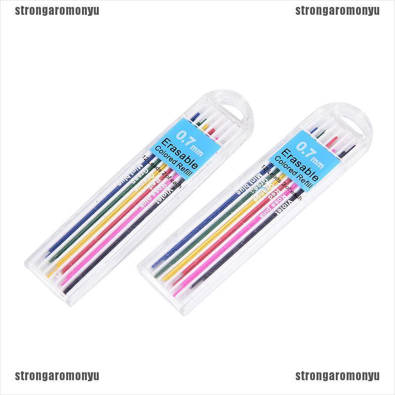 1 Hộp Bút Chì Bấm Màu Ngòi 0.7mm Có Thể Xóa Tiện Dụng Cho Học Sinh
