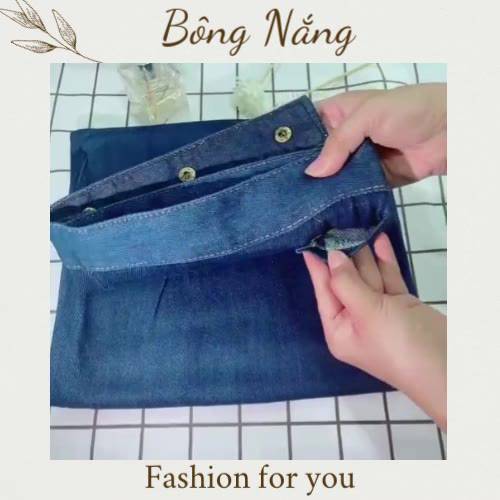 Váy chống nắng Jean trơn cao cấp không xẻ tà dạng quây, trùm chân che nắng jean Bông Nắng Store | BigBuy360 - bigbuy360.vn