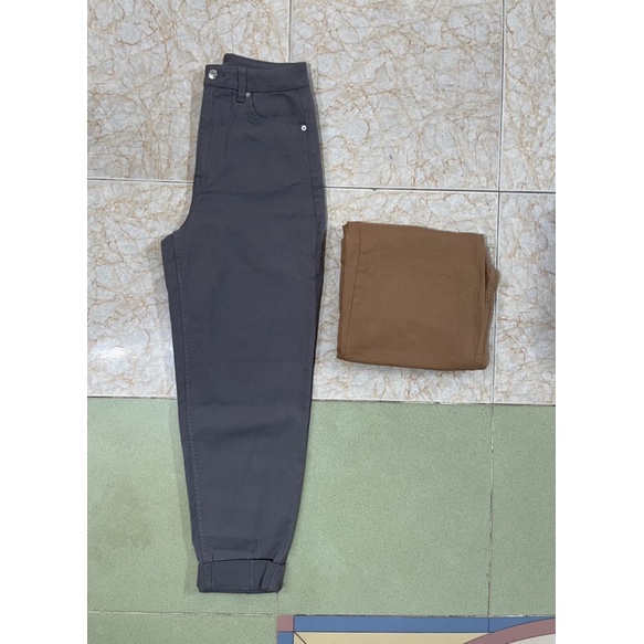 Quần Baggy HM Auth Tuồn Lưng Cao Co Giãn Xám Size 26 ( Có Sẵn )