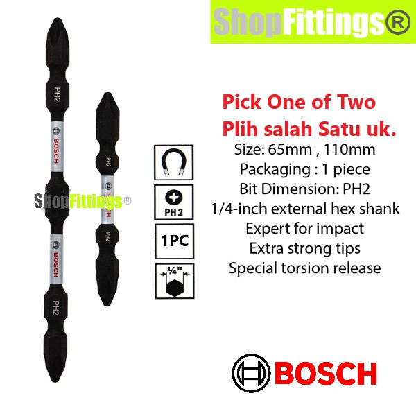BOSCH 1 Đầu Tua Vít Từ Tính 65 Hoặc 150 mm PH 2