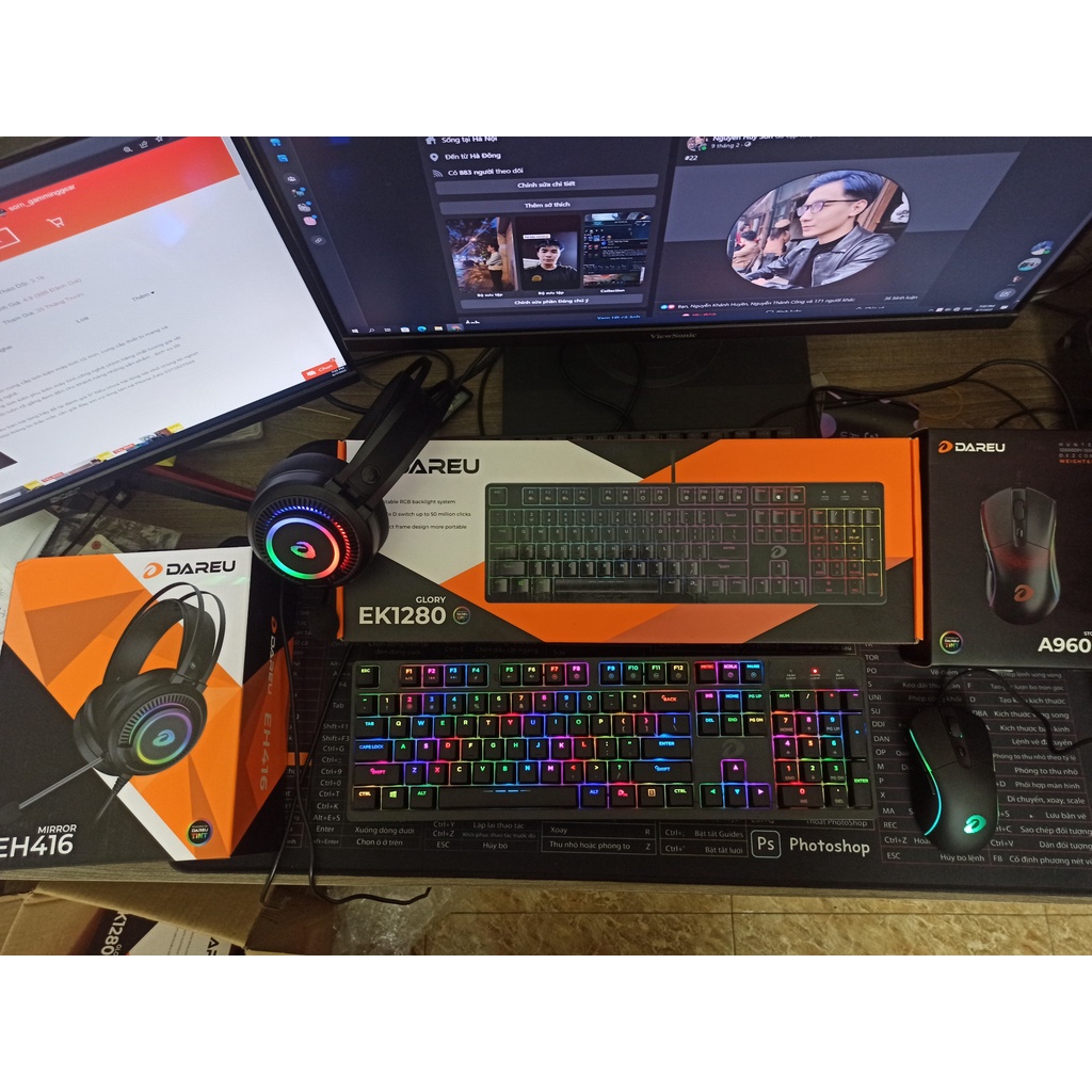 Bàn phím cơ 2nd Dareu  Ek1280 Ek880 Led RGB 16.8triệu màu