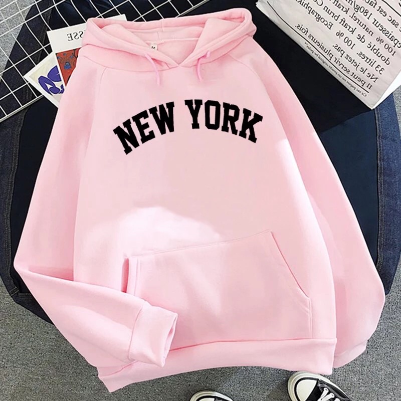 ÁO HOODIE NAM NỮ CHẤT LIỆU NỈ BÔNG MỀM MỊN SIZE TỪ 35-70kg GS28 NEWYORK
