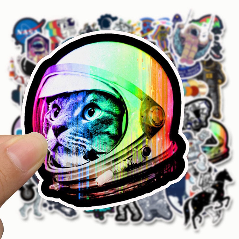 Bộ 50 Sticker phi hành gia dán trang trí xe mô tô/ván trượt/laptop/hành lý phong cách graffiti cá tính chống thấm nước | BigBuy360 - bigbuy360.vn
